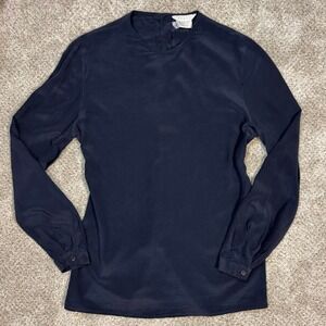 Navy Bagutta Bergdorf Goodman Silk Blouse Size 6